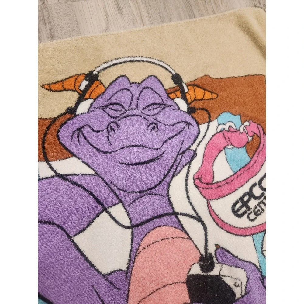 VTG. 1982 Figment Beach Towel Disney World Epcot Center Journey Into Imagination